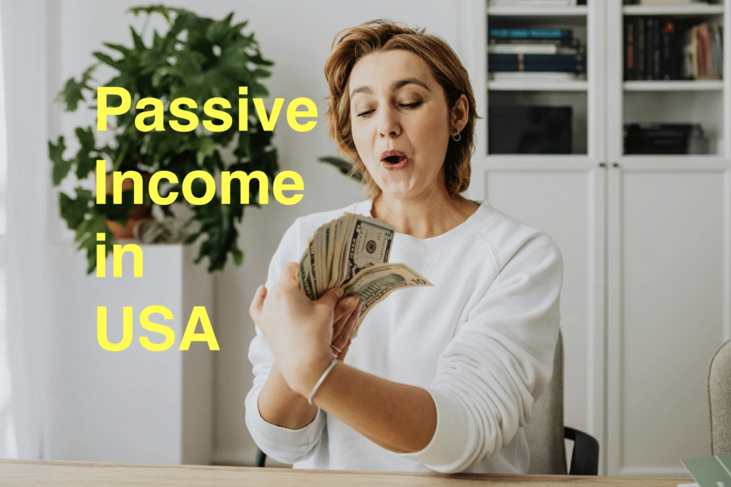 Infographic showing ways to build passive income in the USA